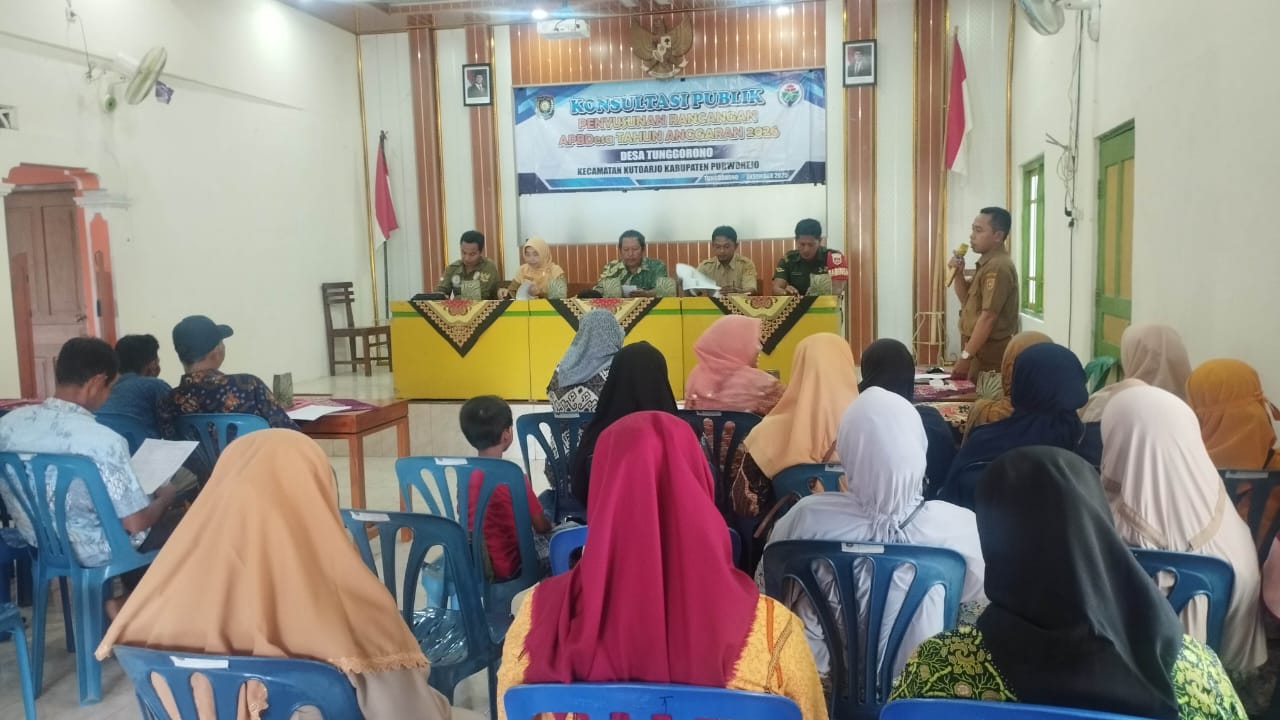 Wujud Transparansi Anggaran, Pemdes Tunggorono Gelar Konsultasi Publik Rancangan APBDes 2026